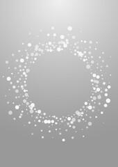 Silver Snowflake Vector Grey Background. White