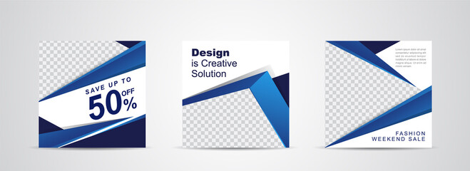 Set square banner template for social media post and web internet ads.vector illustrations.	
