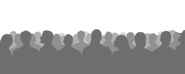  Silhouetted crowd ( audience, fans ) vector illustration