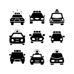 police car icon or logo isolated sign symbol vector illustration - high quality black style vector icons
