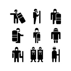 riot police icon or logo isolated sign symbol vector illustration - high quality black style vector icons
