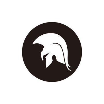 Spartan helmet logo template vector design
