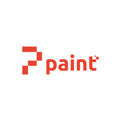 Letter P Logo Design Paint