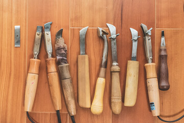 Tools used to make bags.