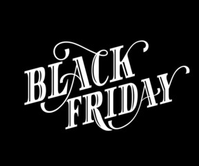 Black Friday Sale Poster with handdrawn lettering. Vector illustration.