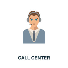 Call Center flat icon. Colored sign from customer service collection. Creative Call Center icon illustration for web design, infographics and more