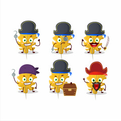 Cartoon character of oak yellow leaf angel with various pirates emoticons