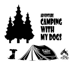 illustration for camping perfect for t-shirt mockup