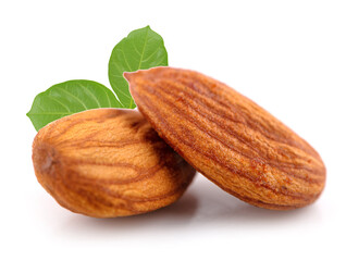 almonds isolated on white background