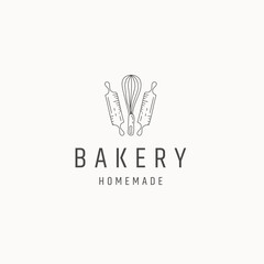 Fototapeta na wymiar Bakery logo icon design template flat vector