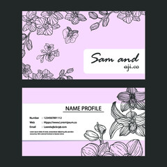 Business card with line art concept design illustration
