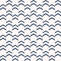 Vector geometric blue chevron seamless pattern on white color background. Use for fabric, textile, interior decoration elements, upholstery, wrapping.