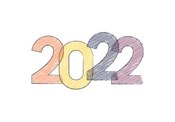 Abstract new year 2022, vector creative text scrawled in pen