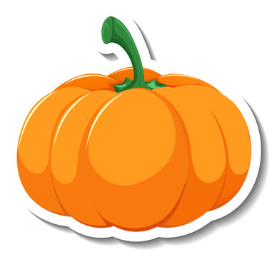 Isolated pumpkin cartoon sticker