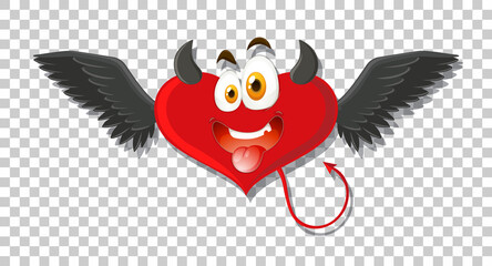 Heart shape devil with facial expression