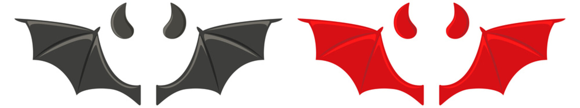 Black and red bat wings