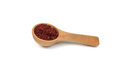 sumac spice on white. Ground Sumac Powder Spice isolated.
