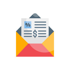 tax envelope vector flat icon style illustration. EPS 10 File
