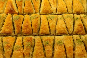 Turkish baklava at the turkish delight store, Antalya, Turkey.