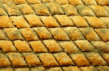 Turkish baklava at the turkish delight store, Antalya, Turkey.