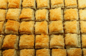 Turkish baklava at the turkish delight store, Antalya, Turkey.