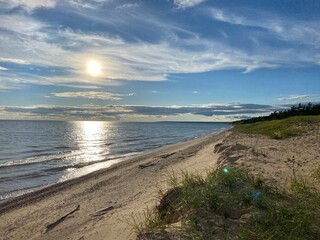 Beach off the highway in Michigan