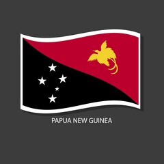 Papua New Guinea flag vector version waving flags. 