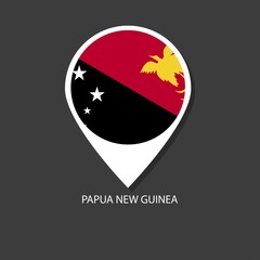 Papua New Guinea flag Vector marker with flags.