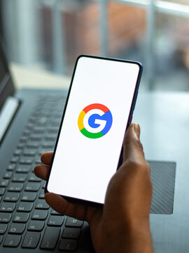Assam, India - August 6, 2021 : Google go logo on phone screen stock image.