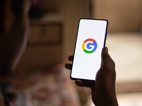 Assam, India - August 6, 2021 : Google go logo on phone screen stock image.