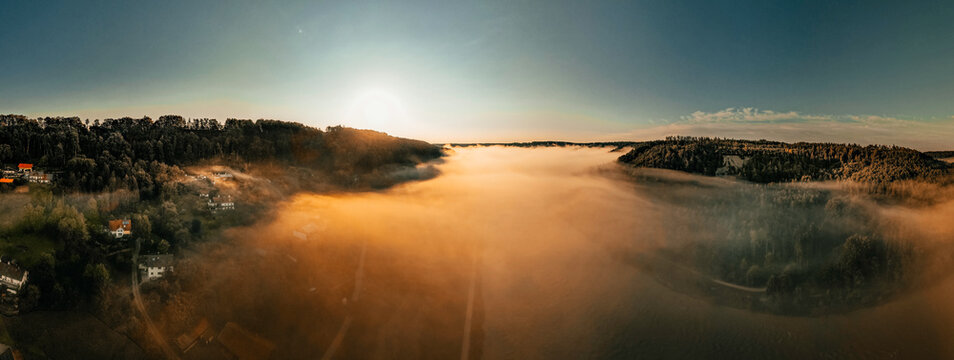 Salzach Tal Burghausen Sonnenaufgang