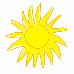 Vector Sun in Continuous Line Art style with Editable Stroke. Outline Sunny Weather icon.