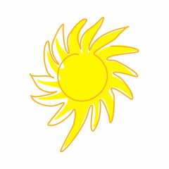 Vector Sun in Continuous Line Art style with Editable Stroke. Outline Sunny Weather icon.