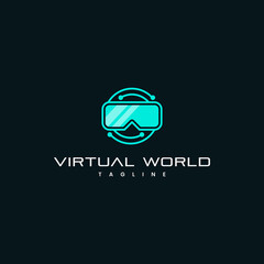Virtual World logo design, Virtual Realty Technology for Simulation Video Games  logo design inspiration