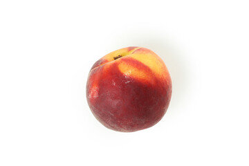 Ripe peach fruit isolated on white background
