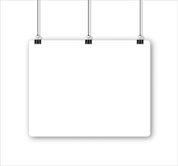 paper sheet with shadow in A4 format and black paper clip