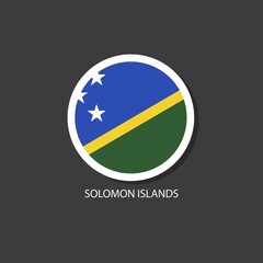 Solomon Islands flag vector circle shape.