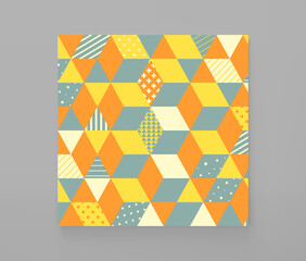 Cover design template. 3d blocks structure background. Vector illustration.