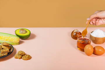 plants, vegetables, and healthy food on background