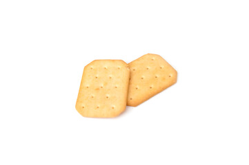 Butter cracker isolated on white background.