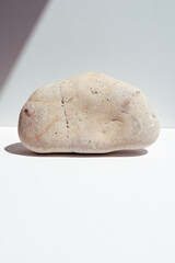 Stone podium with dried flowers to display products or cosmetics. Ecological trends. Place for textStone podium to display products or cosmetics. Ecological trends. Place for text