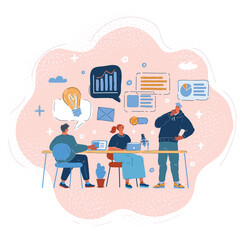 Vector illustration of business people Group get tgether for startup