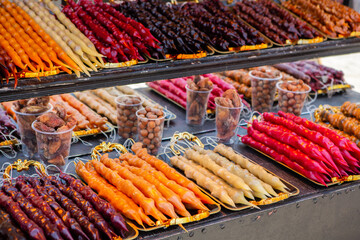 The old town of Tbilisi with colorful streets and facades. Beautiful country Georgia in summer.