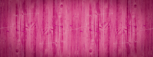 Abstract grunge old pink painted wooden texture - wood board background panorama banner.