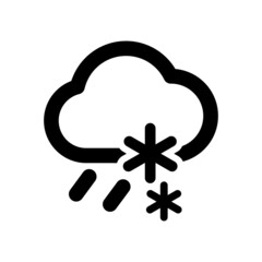 Rain and snow. Vector icon illustration