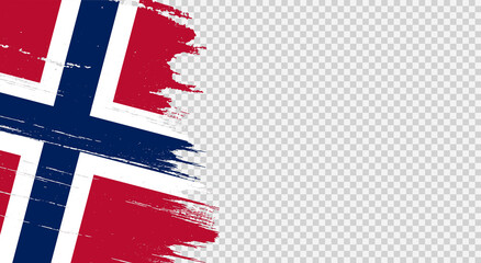 Norway flag with brush paint textured isolated  on png or transparent background,Symbol of Norway,template for banner,promote, design,vector,top gold medal winner sport country - obrazy, fototapety, plakaty