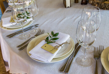 table set for a wedding reception