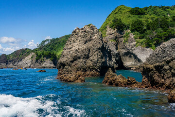 The entrance to Hirizo Beach, a famous snorkeling spot.