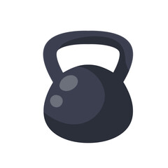 Weight. Black dumbbell. Equipment for sports and bodybuilding. Kettlebell for Strength Exercises. Flat cartoon illustration