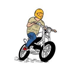 motorbike vector illustration with hand drawn style